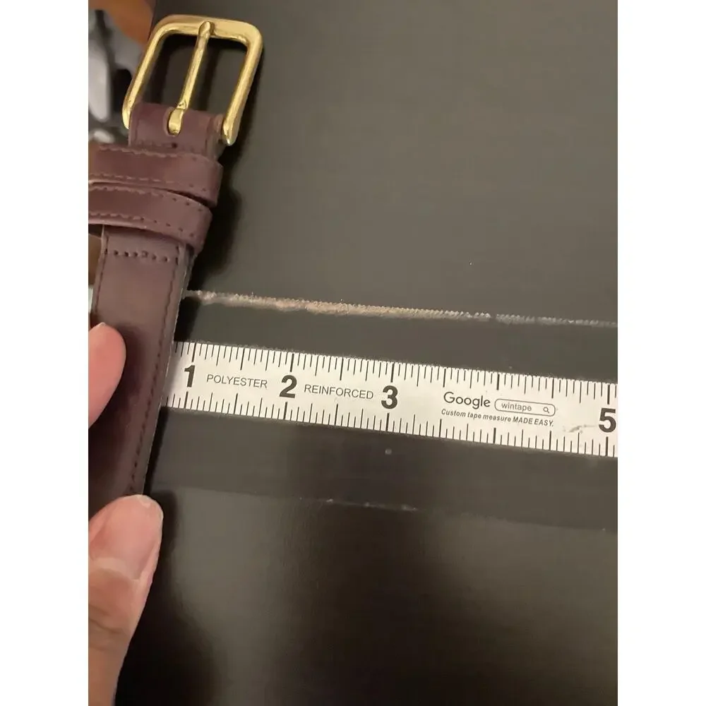 Coach Mens Belt Size 36 Brown Leather Glove Tanned Solid Brass Buckle Casual
